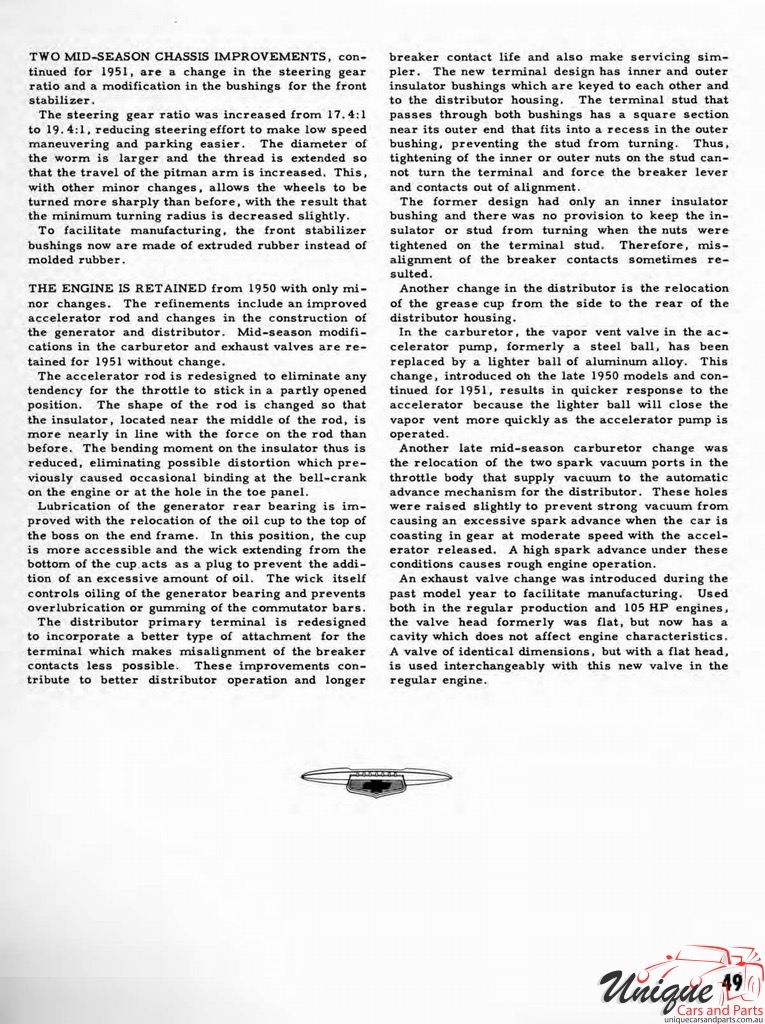 1951 Chevrolet Engineering Features Booklet Page 54